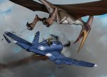 Corsair vs Pterausorus by Vivien Gros